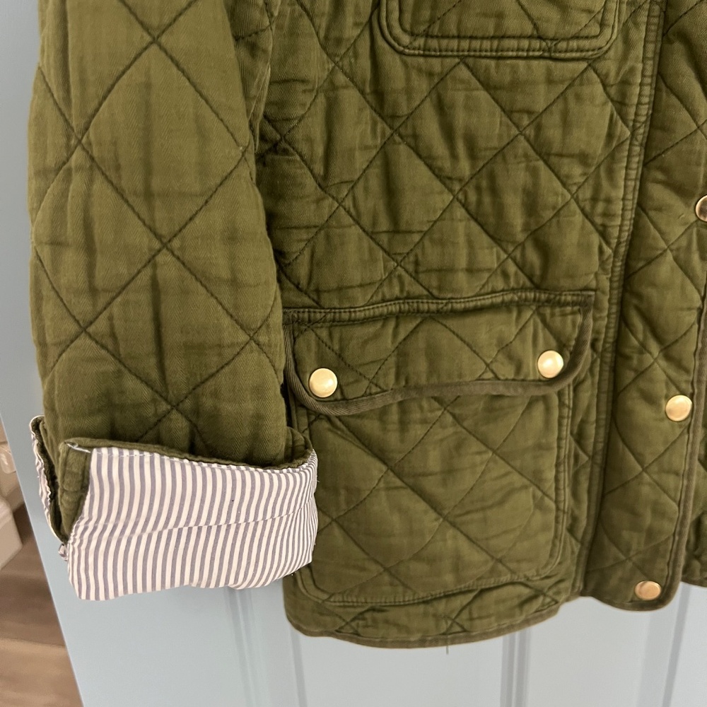 J Crew | Quilted Downtown FIeld Jacket Green | Womens | Size M - Picture 2 of 11